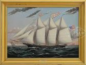 SMITH Joseph B 1798-1876,PORTRAIT OF THE SCHOONER "GULF STREAM",James D. Julia US 2016-08-25