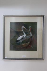 SMITH Joshua 1818-1891,Pelican's, Study at Taronga Zoo,1889,Vickers & Hoad GB 2016-05-21