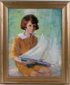 SMITH Juanita 1866-1959,Young Boy with Model Sailboat,Nye & Company US 2012-06-19