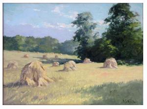 SMITH KIMBALL ARTHUR 1856-1937,Haystacks in a sunlit field,CRN Auctions US 2010-04-25