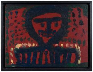 Smith MARY T. 1904-1994,Blue Figure on Red,Brunk Auctions US 2021-07-09