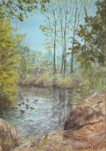 SMITH Michael 1951,Ducklings upon a stream,David Lay GB 2024-01-07