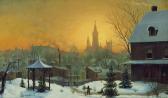 SMITH Mortimer L 1840-1896,Town in Winter,Shannon's US 2004-10-21