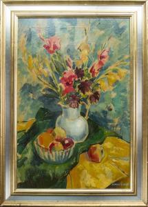 SMITH nathaniel l 1920-1970,STILL LIFE WITH FLOWERS AND APPLES,McTear's GB 2017-10-11