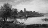 SMITH Noel 1800-1900,Figures punting on the River, Christchurch,Christie's GB 1998-01-29