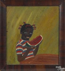 Smith R,An African American girl eating a watermelon,Pook & Pook US 2017-12-13