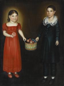 SMITH Royall Brewster 1801-1849,PORTRAIT OF A YOUNG GIRL AND A BOY,1830,Sotheby's GB 2017-01-21