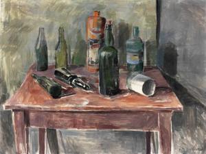 SMITH Ruth 1913-1958,Still life with stone jar and bottles,1956,Bruun Rasmussen DK 2021-12-07