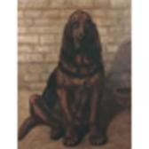 Smith Shaw Lena 1900,Bloodhound'Ch. Oldship Usher' signed, oil on canva,William Doyle US 2002-02-12
