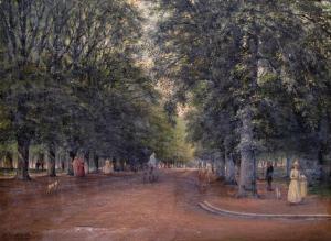 SMITH W.G,Figures on the path by the Serpentine, Hyde Park,1894,Woolley & Wallis 2013-06-05