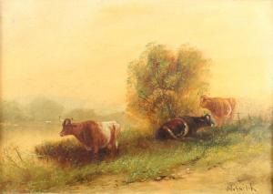 SMITH W.G 1800-1900,Study of cattle beside a river,Denhams GB 2016-12-21