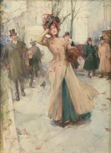 SMITH Walter Granville 1870-1938,Winter Washington Square,1900,Simpson Galleries US 2023-09-23