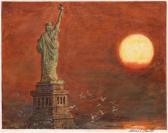 SMITH WILLIAM ARTHUR 1918-1989,Statue of Liberty at Sunrise,Swann Galleries US 2015-01-22