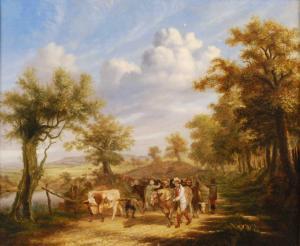 SMITH William,Country folk driving cattle on a wooded track,1848,Lacy Scott & Knight 2022-12-10