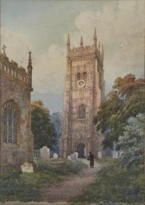 SMITH William Harding 1848-1922,EVESHAM BELL TOWER AND THE SOUTH CHAPEL OF ALL ,1896,Mellors & Kirk 2021-03-10