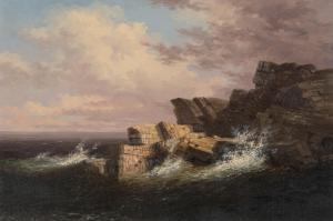 SMITH Xanthus Russell 1838-1929,Coastal Scene - Maine,1871,Hindman US 2023-10-20