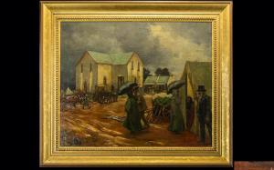SMITHARD George Salisbury 1873-1919,figures, tents and church building in ear,19th century,Gerrards 2018-11-29