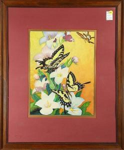 SMITHERS Herbert Henry 1871-1960,Butterflies and Flowers,1940,Clars Auction Gallery US 2015-03-21
