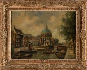 SMITS Johan Gerard 1823-1910,View of an Amsterdam canal,Eldred's US 2023-06-02