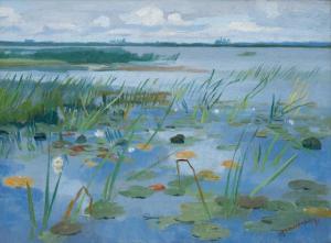 SMORENBERG Dirk 1883-1960,A lake with water lilies and reeds,Venduehuis NL 2023-05-25