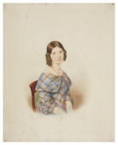 SMYTH Emily 1850-1874,Portrait de femme au collier de perles rouges,Tradart Deauville FR 2020-03-29