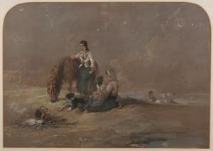 SMYTHE Edward Robert 1810-1899,A gypsy family with ponies and a dog and a copper ,Bonhams 2011-12-06