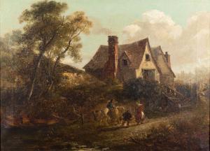 SMYTHE Edward Robert 1810-1899,Cottage scene with three Figures, one o,Bearnes Hampton & Littlewood 2024-01-16