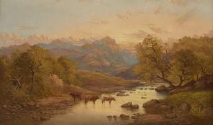 SMYTHE Eugene Leslie 1857-1932,Cows watering in a highland loch,Rosebery's GB 2020-09-23