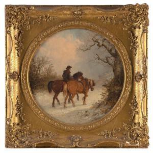 SMYTHE Lionel Percy 1839-1918,Horses and rider in a snowy landscape,Eldred's US 2022-10-20