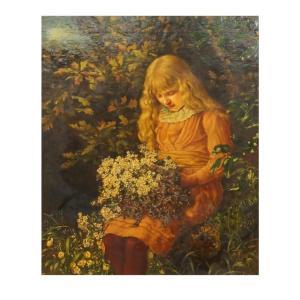 SNAPE William H 1862-1904,Picking Wild Flowers,Kodner Galleries US 2022-03-09