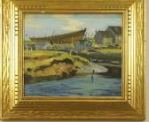 SNELL Henry Bayley 1858-1943,HARBOR SCENE,Lewis & Maese US 2018-02-10