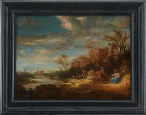 SNELLINCK Cornelis 1605-1669,Landskap med Granida och Daifilo,Uppsala Auction SE 2023-01-17