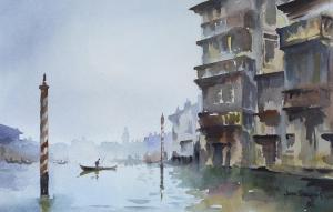 SNELLING John 1943,Venetian canal scene,Gorringes GB 2023-01-16
