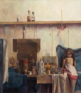 SNIJDERS Ben 1943,Still life with bottles and a doll,1981,Venduehuis NL 2017-11-15