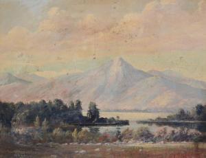 SNOW W.Francis 1800-1900,Mountain Vista with Peaceful Lake Scene,Burchard US 2015-07-26