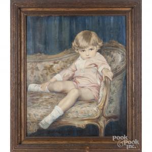 SNYDER Clarence 1873-1948,portrait of a child,Pook & Pook US 2017-07-17
