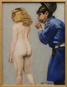 SNYDER Wesley 1900-1900,Nude and the Whistleblower,Clars Auction Gallery US 2013-08-11