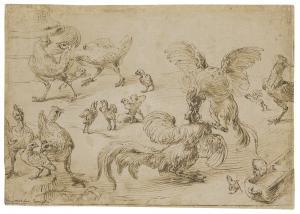 SNYDERS Frans 1579-1657,A COCK FIGHT IN A POULTRY YARD,Sotheby's GB 2014-01-29