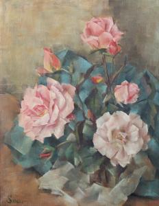 SOAR Ellen,Still life of pink roses,20th century,Morphets GB 2021-05-08