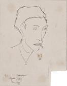 SOARES Alfredo 1869-1951,Retrato del pintor Amedeo Modigliani,1922,Balclis ES 2017-03-15