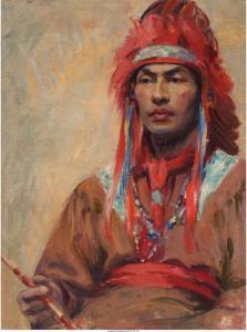 SOCIETY Taos,Portrait of a Native American Man,1923,Heritage US 2017-06-10
