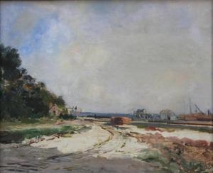 SOCLET Arthur Louis 1900-1900,Le chantier en bord de Seine,1883,Le Havre encheres FR 2017-04-23