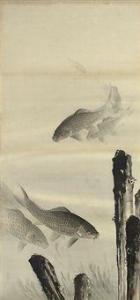 SODO YASUMA 1882-1960,Depicting carps in a water scene,Christie's GB 2010-09-07