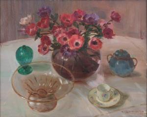 SOGARO Oscar 1888-1967,Vaso di fiori con alzatina,1955,Fidesarte IT 2023-07-10