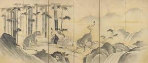SOGETSU Tosetsu 1700-1700,Tigers in a bamboo grove,Christie's GB 2004-09-22