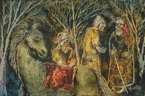 SOHAIL Tassaduq 1930-2017,Untitled (Three figures and a horse in a landscape),Bonhams GB 2022-11-22