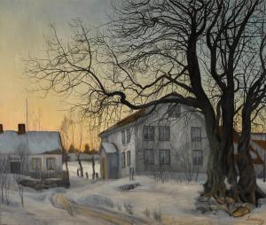 SOHLBERG Harald 1869-1935,The Old Captain\’s House, Winter Afternoon,1909,Sotheby's GB 2021-12-08