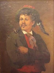 SOHN Andreas 1847-1920,Portrait eines jungen Mannes in Tracht,1891,Zeller DE 2009-04-16
