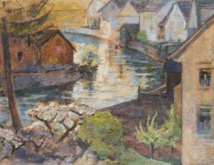 SOHN RETHEL Alfred 1875-1958,Flusslandschaft mit Häusern,Peter Karbstein DE 2021-10-30
