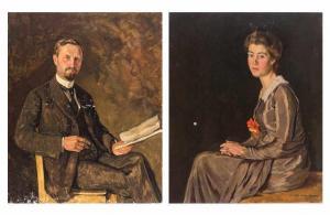 SOHN RETHEL OTTO 1877-1949,Paar Portraits eines jungen großbürgerlichen Paare,1916,Zeller 2019-06-25